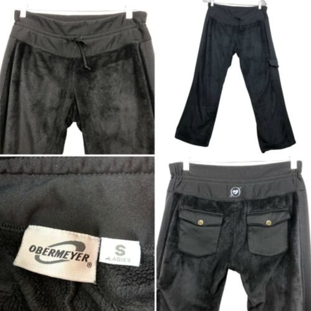 Obermeyer Women’s Small Black Furry Fleece Pants Back & Leg Pockets